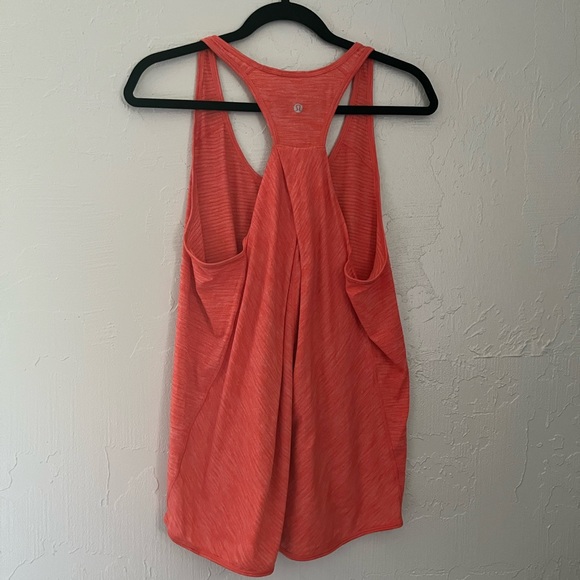 lululemon athletica Tops - LULULEMON athletic heathered coral tank top crisscross back size 8